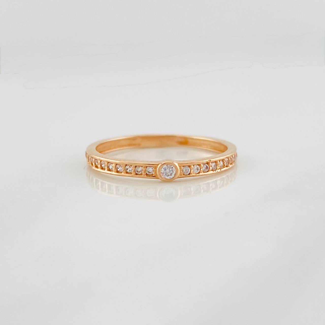 Anillo Bisel 1.2g / T6 Oro Rosa 18K