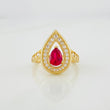 Anillo Halo Gota 4.7g / T6 1/4 Oro Amarillo 18K