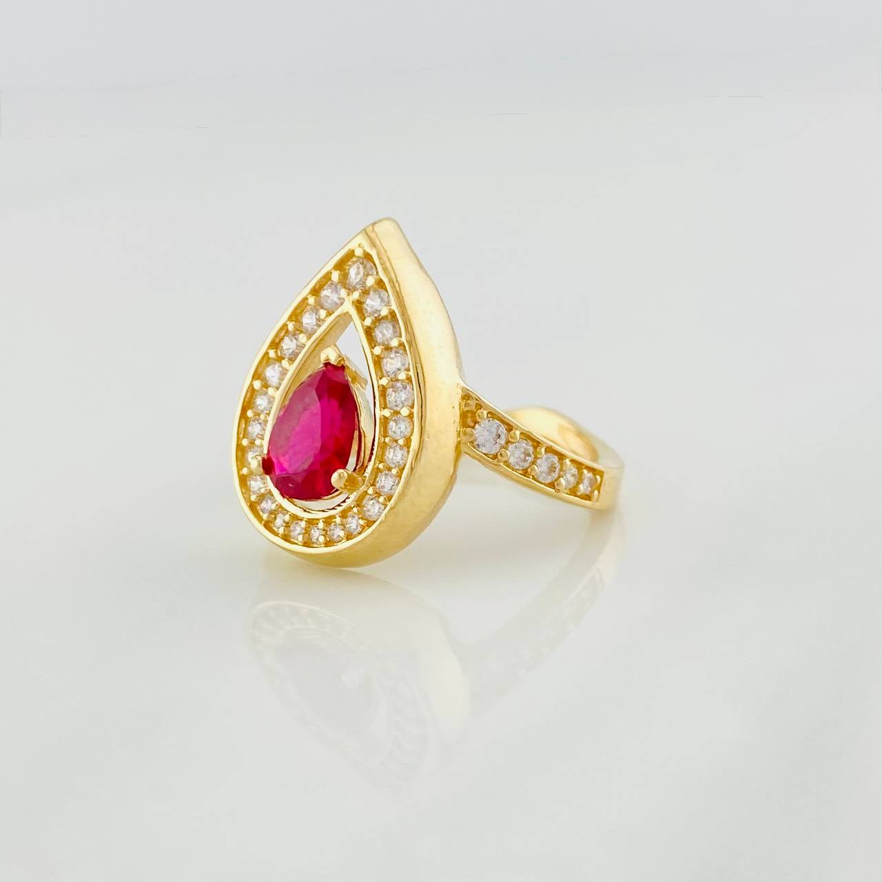 Anillo Halo Gota 4.7g / T6 1/4 Oro Amarillo 18K