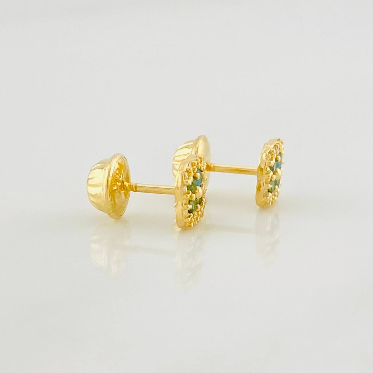 Topos Halo Trébol 0.9g / 5.6mm Oro Amarillo 18K