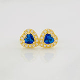Topos Halo Corazón 1.3g / 7.6mm Oro Amarillo 18K