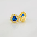 Topos Halo Corazón 1.3g / 7.6mm Oro Amarillo 18K