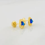 Topos Halo Corazón 1.3g / 7.6mm Oro Amarillo 18K