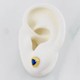 Topos Halo Corazón 1.3g / 7.6mm Oro Amarillo 18K