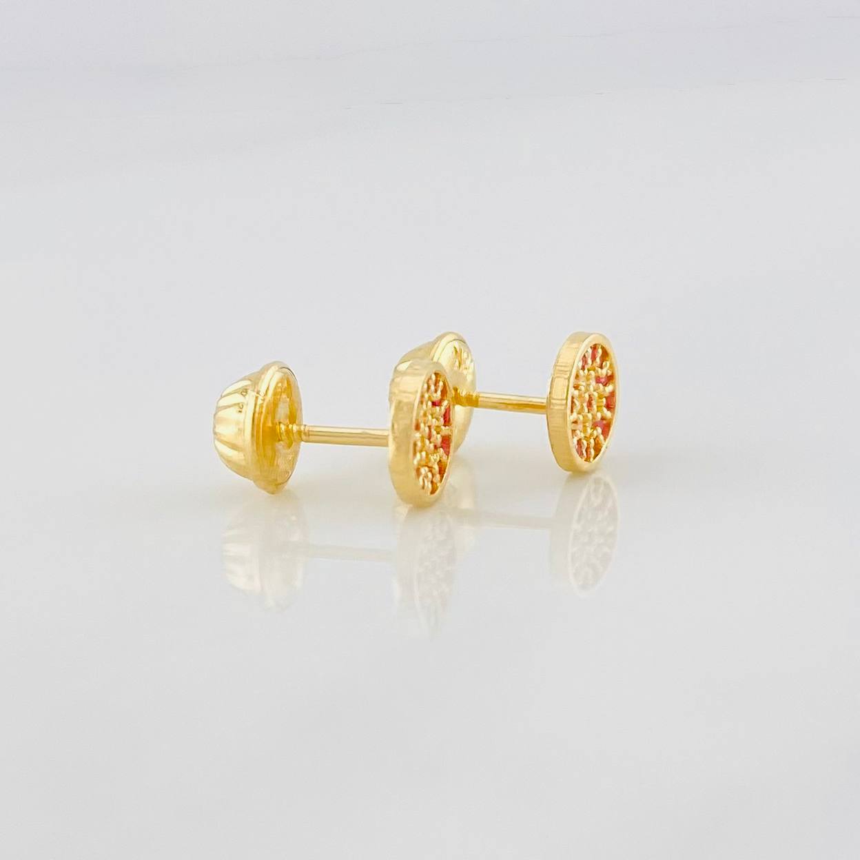 Topos Circulo Tupido 0.85g / 5.8mm Oro Amarillo 18K