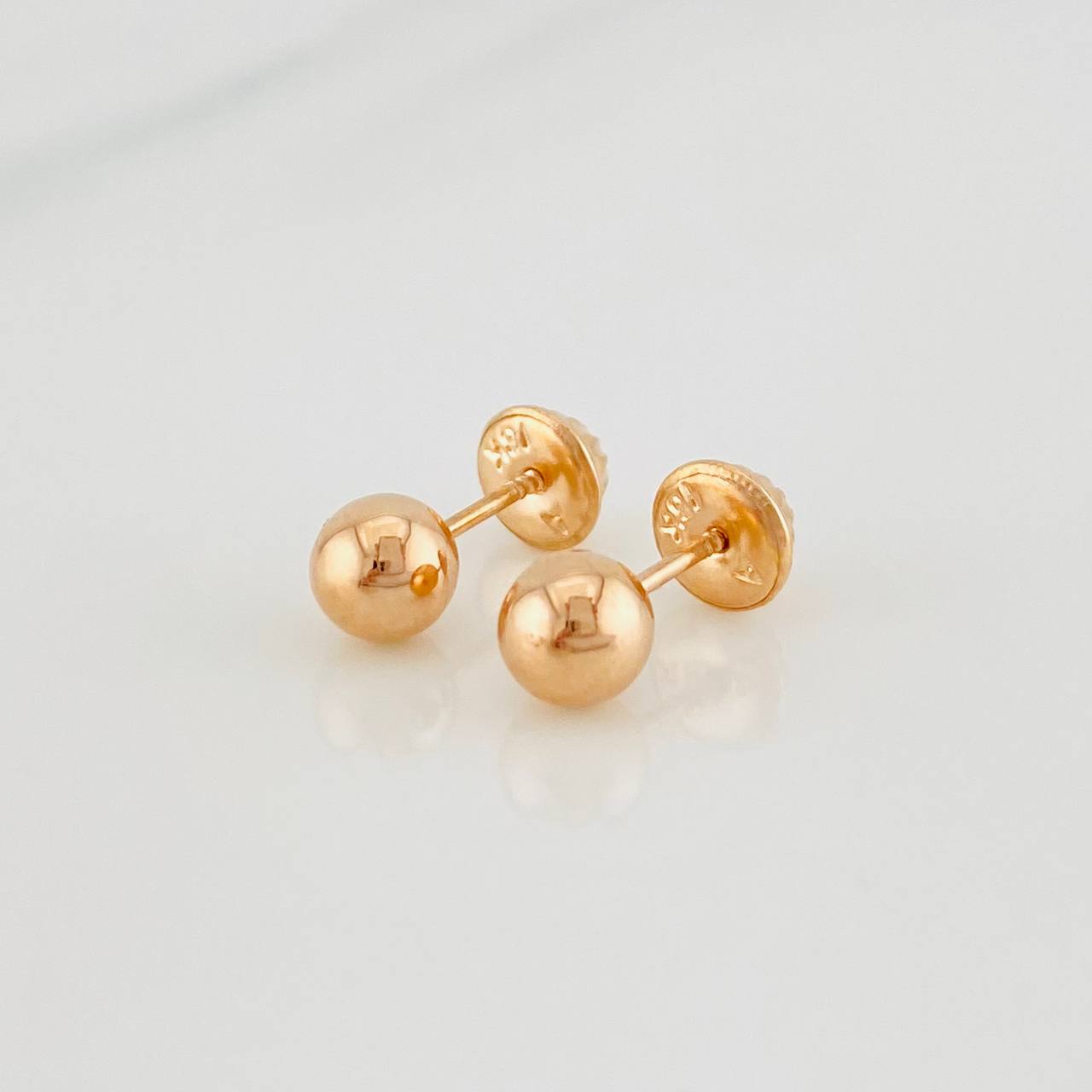 Topos Bola Lisa 0.5g / 5mm Oro Rosa 18K