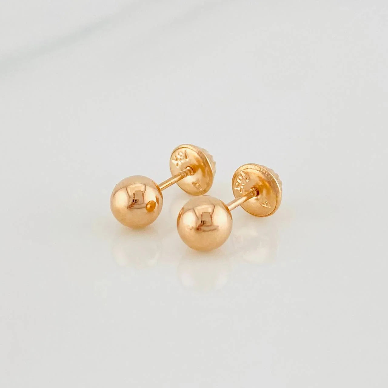 Topos Bola Lisa 0.5g / 5mm Oro Rosa 18K