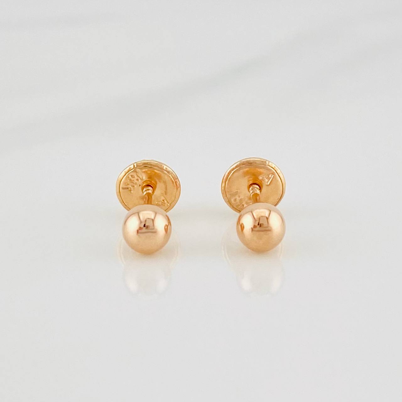 Topos Bola Lisa 0.5g / 5mm Oro Rosa 18K