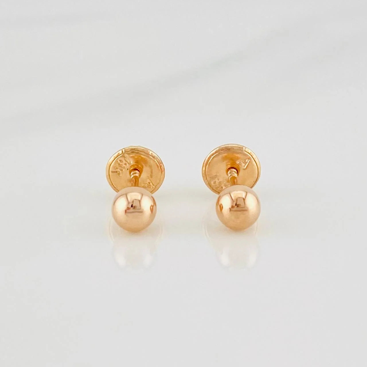 Topos Bola Lisa 0.5g / 5mm Oro Rosa 18K