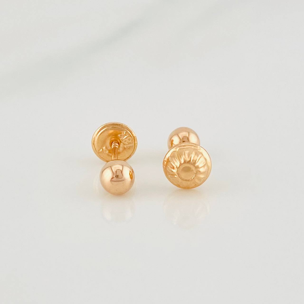 Topos Bola Lisa 0.5g / 5mm Oro Rosa 18K