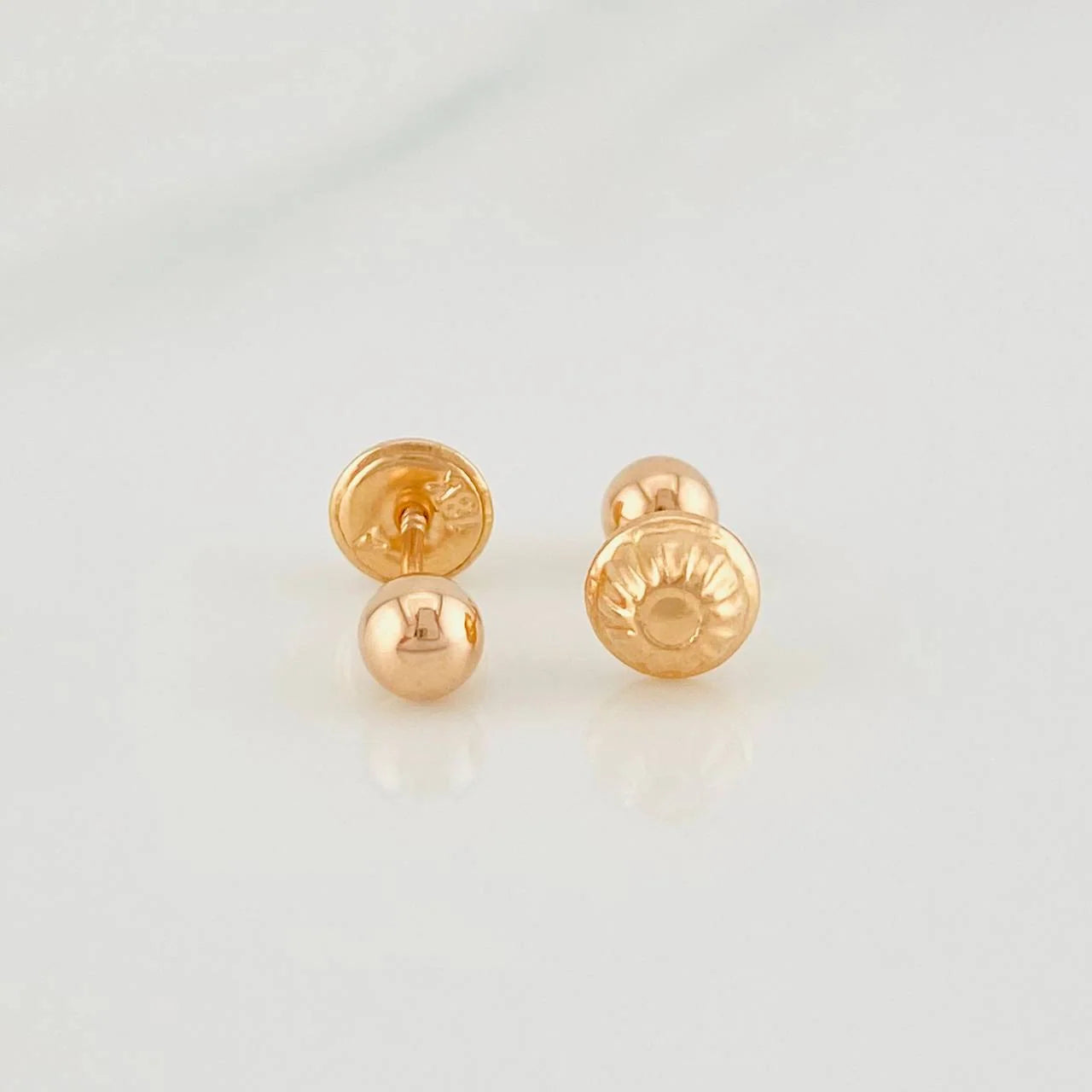 Topos Bola Lisa 0.5g / 5mm Oro Rosa 18K