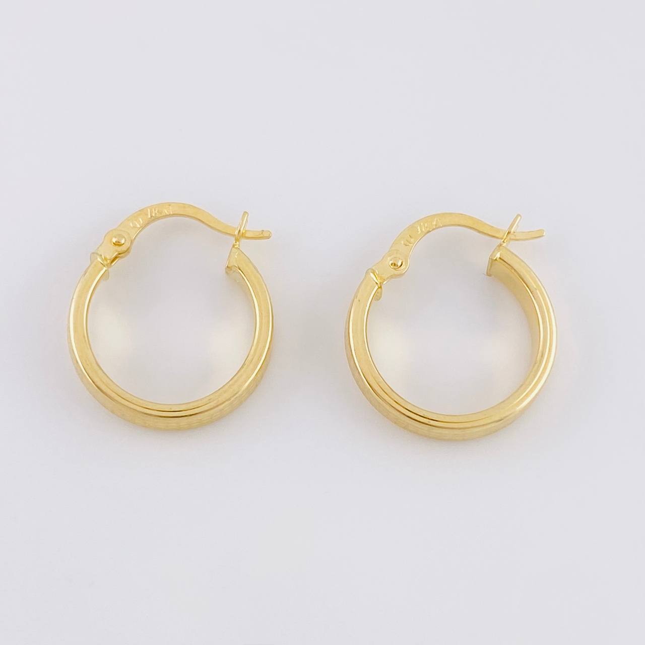 Candongas Cuadriculares 1.55g / 1.8cm Oro Amarillo 18K