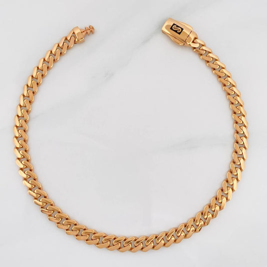 Pulso Cubano Infinito 6.3g / 18.9cm / 4.95mm Oro Rosa 18K