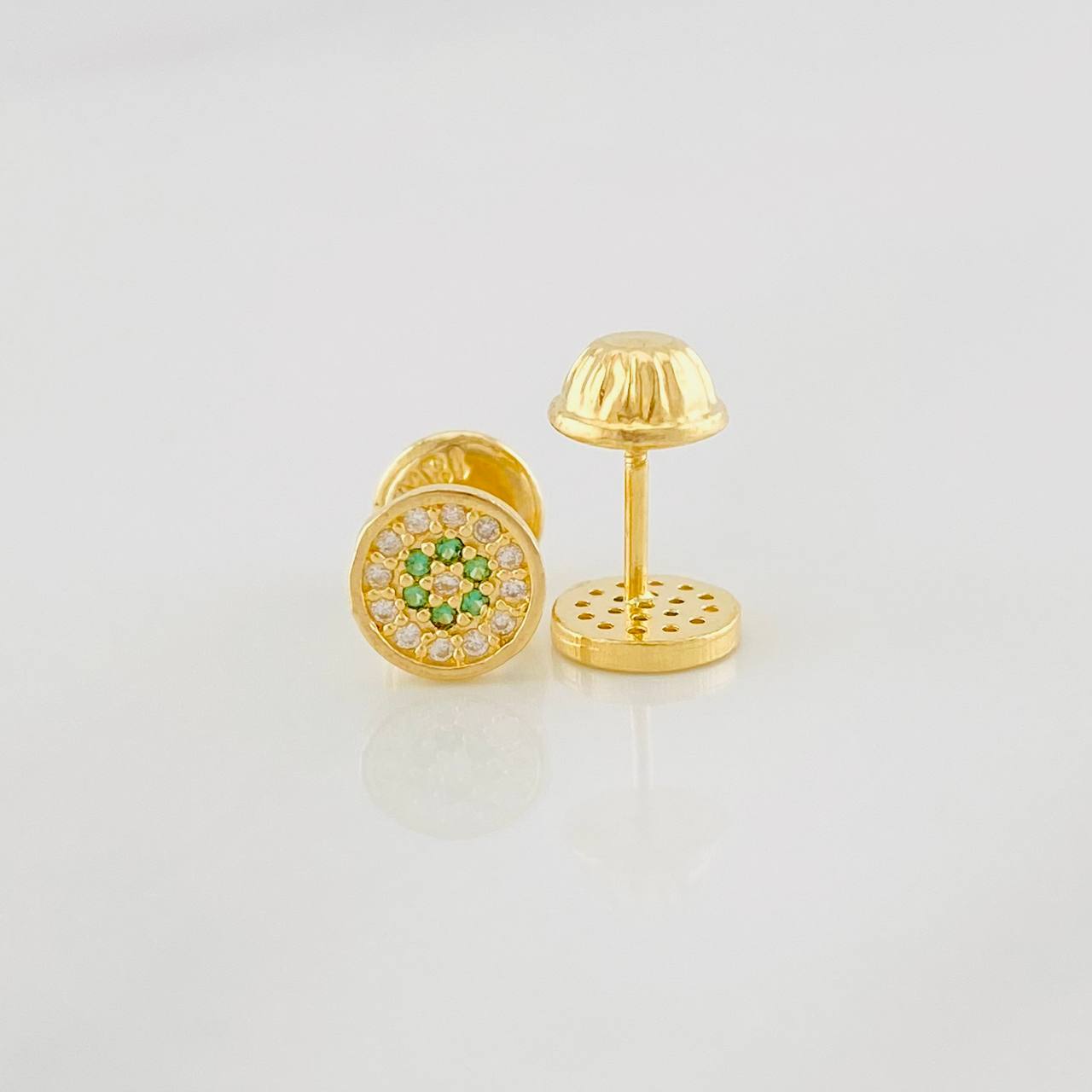 Topos Circulo Tupido 0.9g / 5.9mm Oro Amarillo 18K