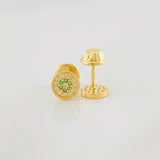 Topos Circulo Tupido 0.9g / 5.9mm Oro Amarillo 18K