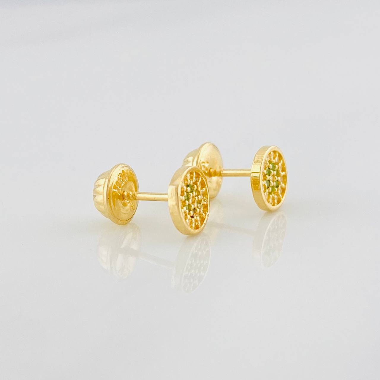Topos Circulo Tupido 0.9g / 5.9mm Oro Amarillo 18K