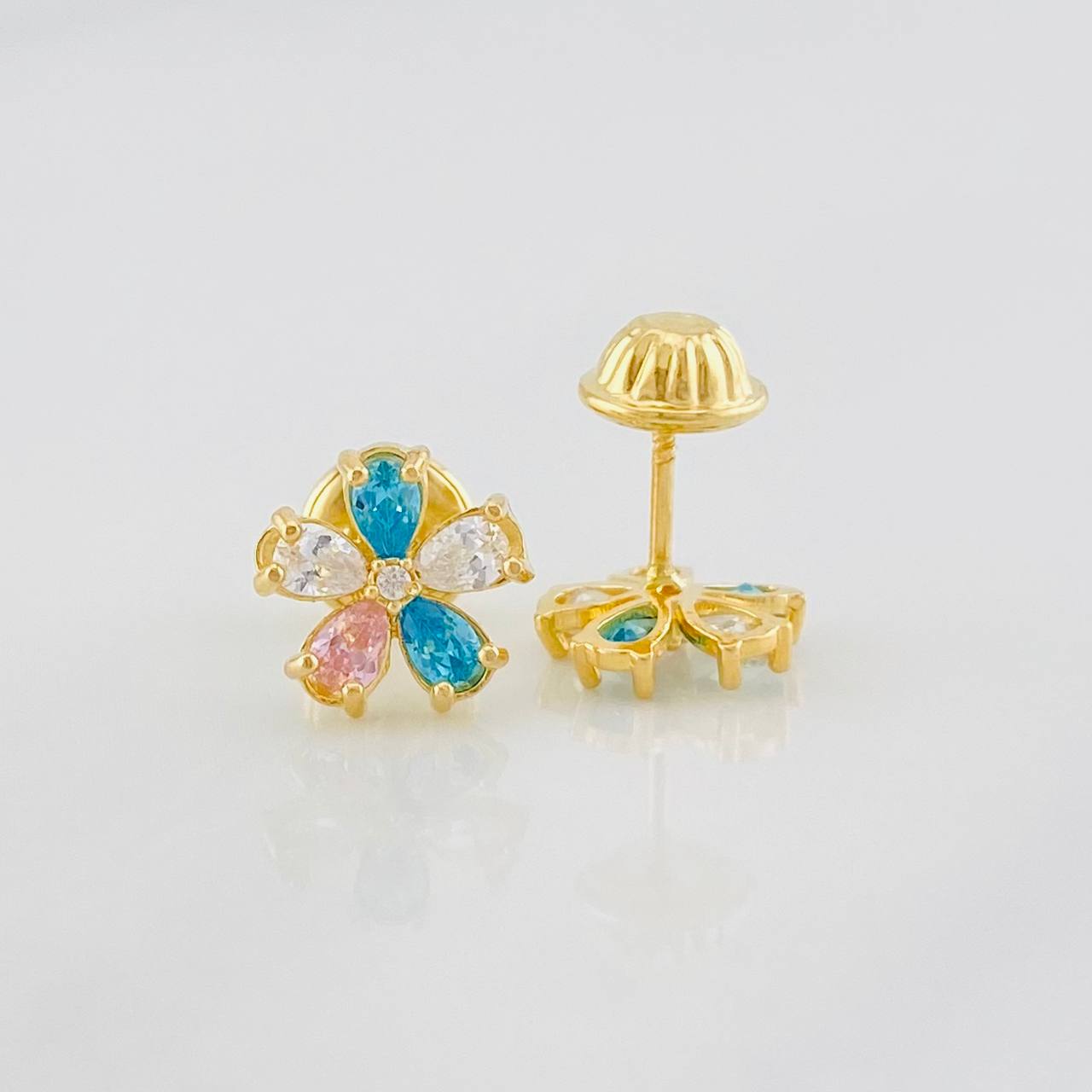 Topos Flores 1g / 7.7mm Oro Amarillo 18K