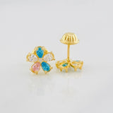 Topos Flores 1g / 7.7mm Oro Amarillo 18K