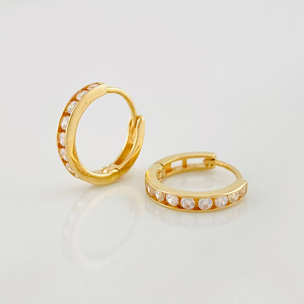 Candongas Carril 1.2g / 1cm Oro Amarillo 18K