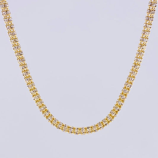 Cadena Ice 24.95 g / 60.3 cm / 3.3 mm Dos Oros Amarillo Blanco 18K