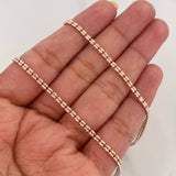 Cadena Ice 8.4 g / 60.5 cm / 2.2 mm Dos Oros Blanco Rosa 18K