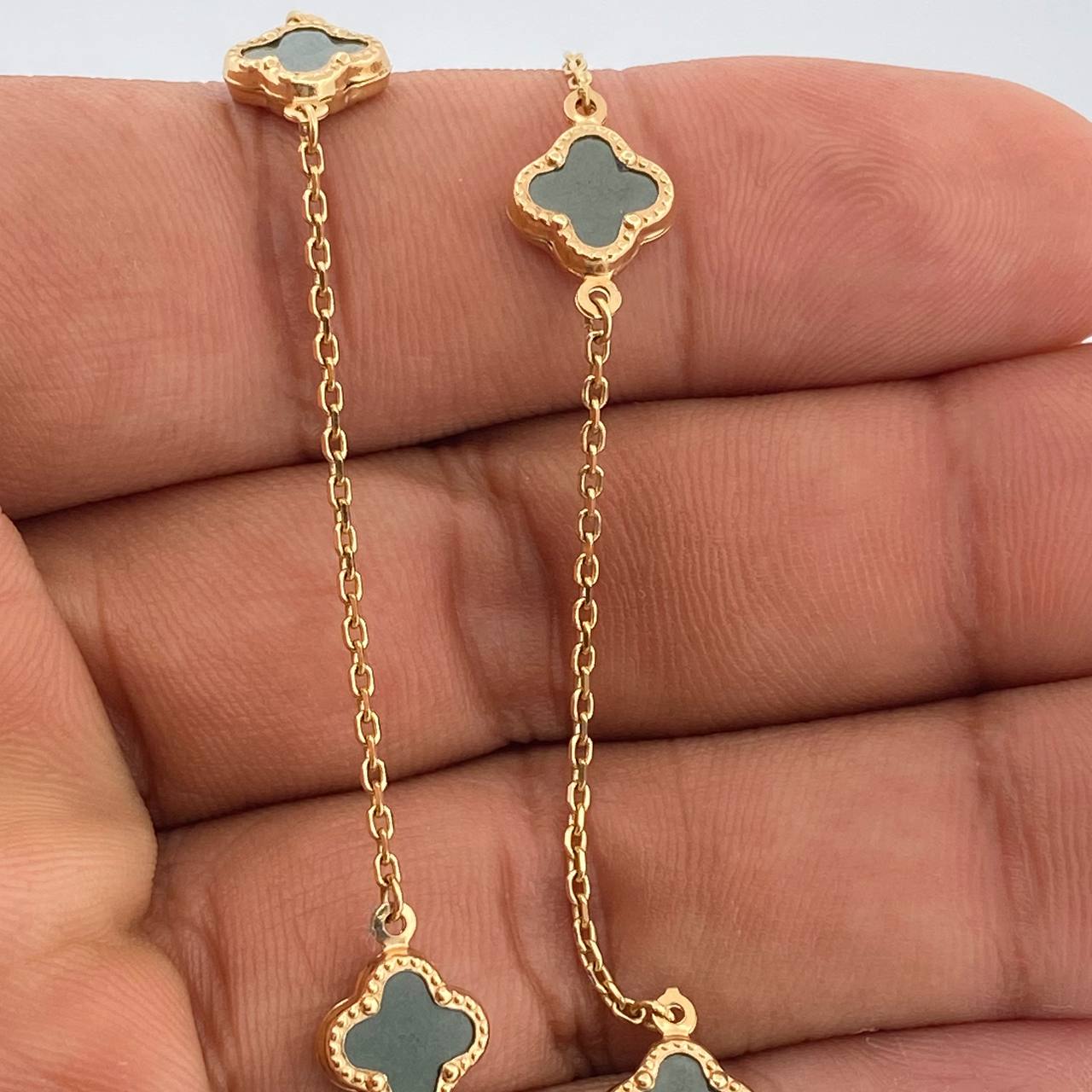 Cadena Trebol Aro Seguido 7.65gr / 45cm / 1.35mm Oro Amarillo +4 18K %