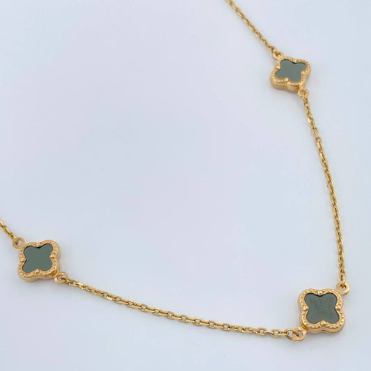 Cadena Trebol Aro Seguido 7.65gr / 45cm / 1.35mm Oro Amarillo +4 18K +