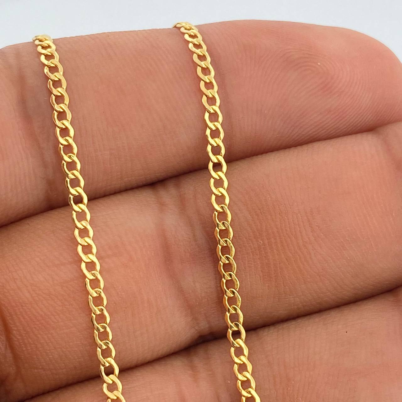 Cadena Mini Cubana 2.45gr / 60cm / 2mm Oro Amarillo +1 18K +