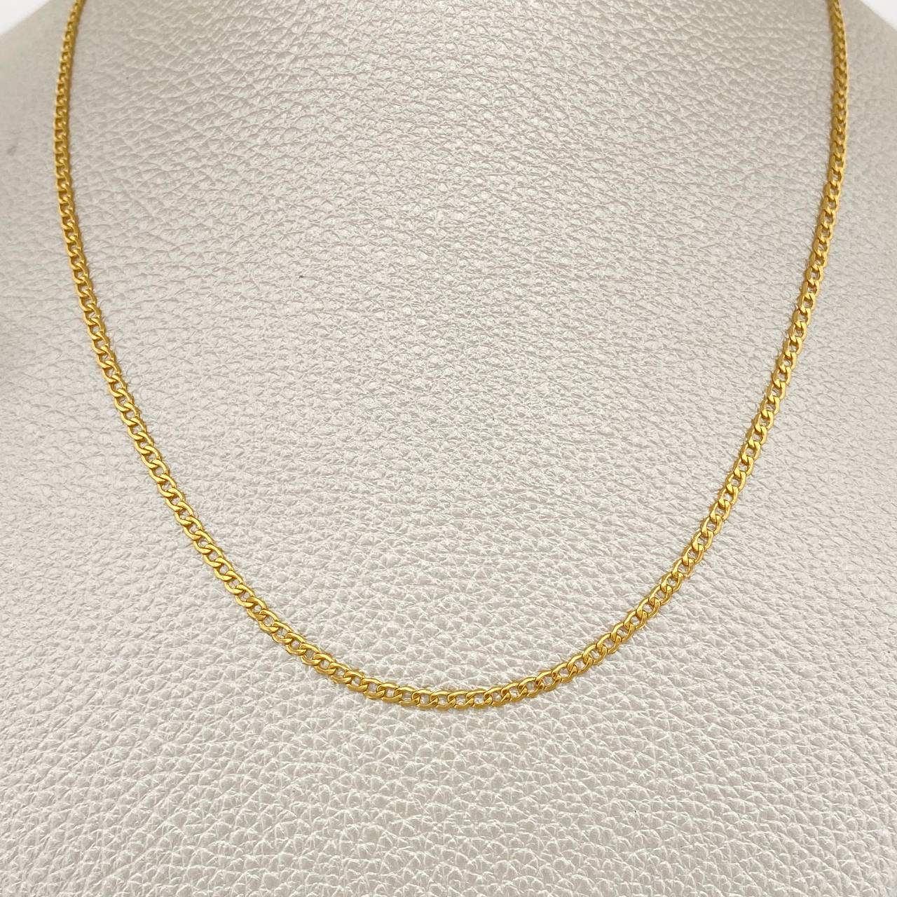 Cadena Mini Cubana 2.55gr / 60cm / 2mm Oro Amarillo +1 18K +