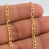 Cadena Figaro 9.6gr / 60cm / 3.8mm Oro Amarillo +1 18K +