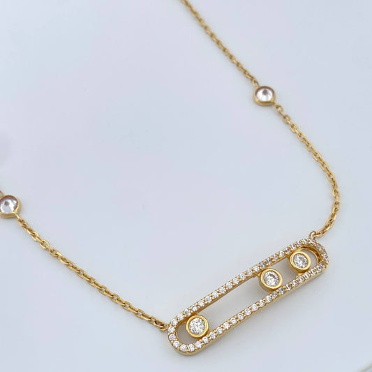 Cadena  MSK  Aro Seguido 5.7gr / 48cm / 1.35mm Oro Amarillo +3 18K +