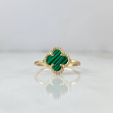 Anillo Trebol VCyA 2.15gr / T6 3/4 / Malaquita Verde Oro Amarillo +4 ©