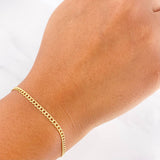 Pulso Cubano 1g / 19.7cm / 2.4mm Oro Amarillo 18K