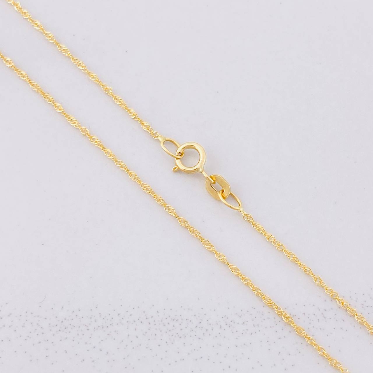 Cadena Singapur 0.7g / 40cm / 1mm Oro Amarillo 18K