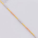 Pulso Modulable Militar Diamantado 4.05g / 20.4cm - 18cm / 2mm Tres Oros 18K