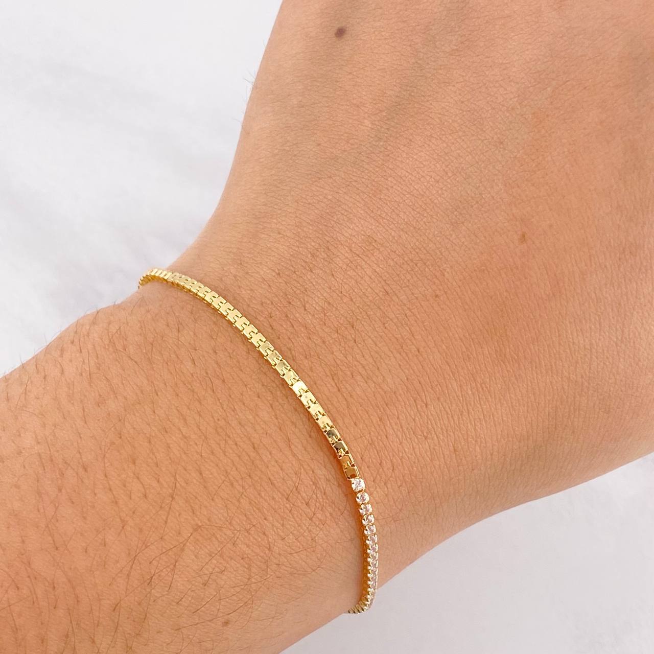 Pulso Tenis 1.95g / 18cm / 1.5mm Oro Amarillo 18K