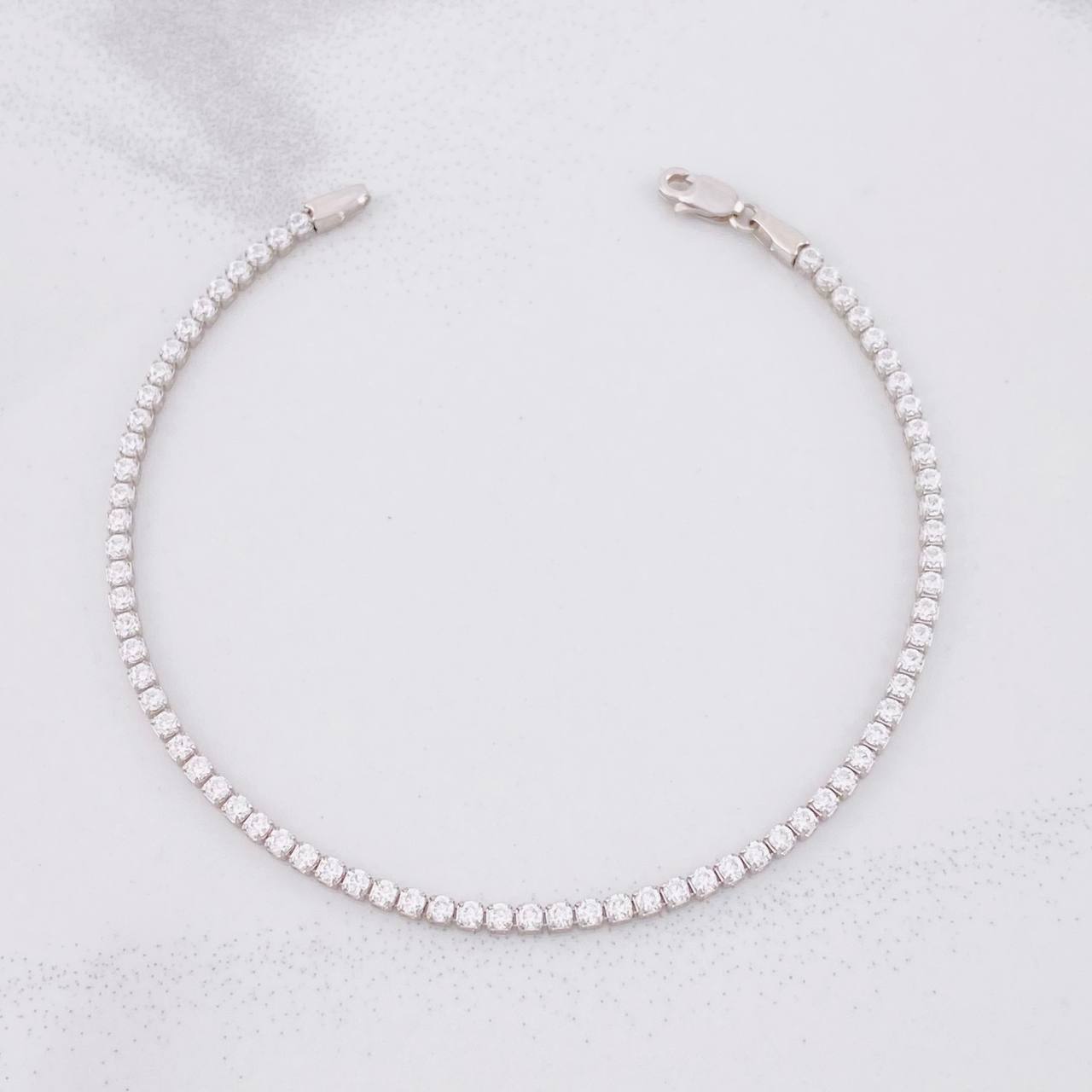Pulso Tenis 2.35g / 16.5cm / 1.8mm Oro Blanco 18K
