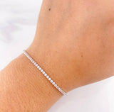 Pulso Tenis 2.4g / 16.6cm / 1.8mm Oro Blanco 18K
