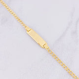 Pulso Cubano Placa Rectangular 2.2g / 16.6cm / 2.6mm Oro Amarillo 18K