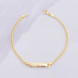 Pulso Cubano Placa Rectangular 1.55g / 16.3cm / 1.4mm Oro Amarillo 18K