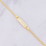 Pulso Cubano Placa Rectangular 1.55g / 16.2cm / 2.4mm Oro Amarillo 18K