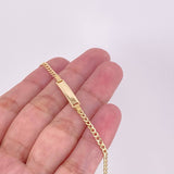 Pulso Cubano Placa Rectangular 1.55g / 16.3cm / 1.4mm Oro Amarillo 18K