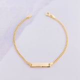 Pulso Cubano Placa Rectangular 1.65g / 16.2cm / 1.8mm Oro Amarillo 18K