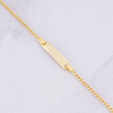 Pulso Cubano Placa Rectangular 1.65g / 16.2cm / 1.8mm Oro Amarillo 18K