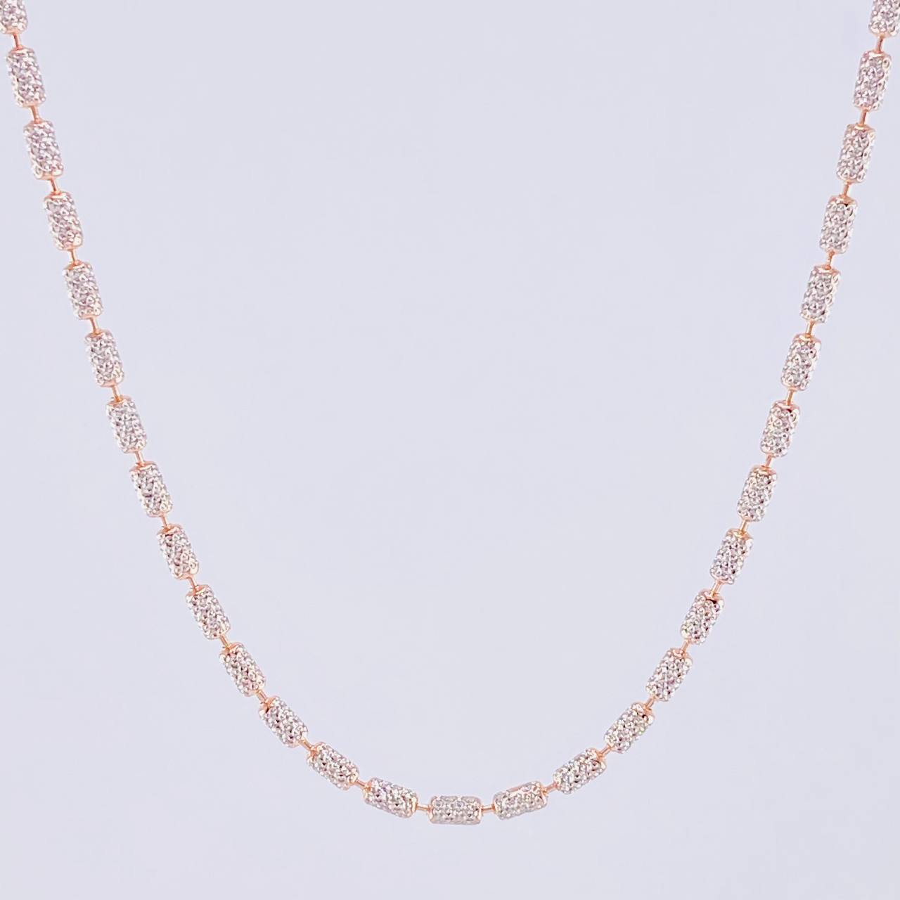 Cadena Ice 7.8g / 50cm / 2mm Dos Oros Blanco Rosa 18K