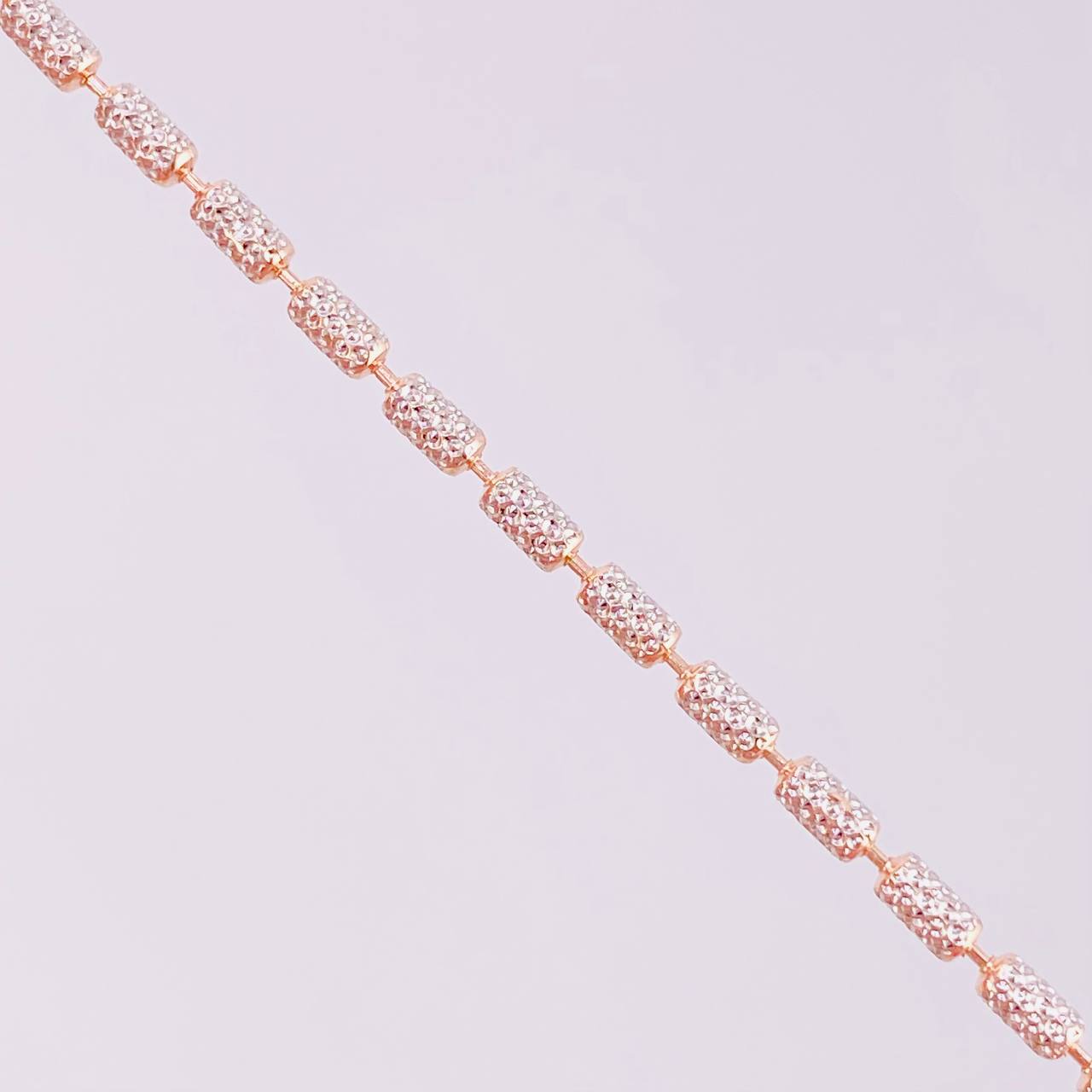 Cadena Ice 7.95g / 50cm / 2mm Dos Oros Blanco Rosa 18K