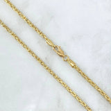 Cadena Peruana 9.2gr / 60cm / 2.1mm Oro Amarillo +3 18K
