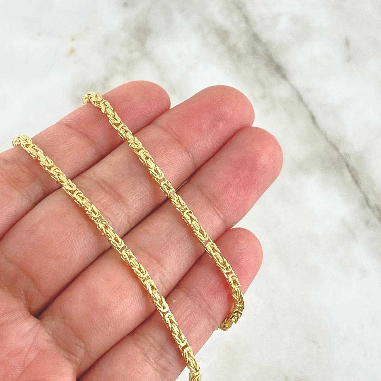 Cadena Peruana 9.2gr / 60cm / 2.1mm Oro Amarillo +3 18K