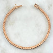 Pulso Tennis 10.6gr / 18cm / 3mm Circones Negros Oro Rosa 18K