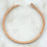 Pulso Tennis 10.6gr / 18cm / 3mm Circones Negros Oro Rosa 18K